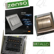 ZENSO METALLO 3 GANG 1 WAY SILVER/GOLD SWITCH