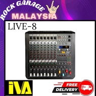 IVA LIVE-8, 8 Mic, 4 Aux Out, Live Mixer C/W FX, Pendrive USB Record+Playback & Bluetooth ( Live8 / 