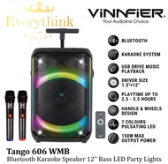 VINNFIER TANGO 606 WMB 12'' BASS BLUETOOTH KARAOKE SPEAKER WITH PARTY LIGHTS / AUX IN / USB / MICRO 