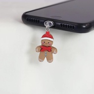 High-value Plug Anti-dust Handy Tool Gingerbread Man Mobile Phone Anti-dust Plug Hanging Christmas T
