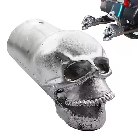 Skull Exhaust Tip Skull Exhaust Pipe Decor Universal Motorbike Exhaust Pipe Decorations Solid Metal 