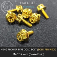 ◄♝☫Heng - Gold Bolts - M 4 x 12 mm Brake Fluid Cap Bolt Sold Per Piece (Thai Access Motorcycle Parts