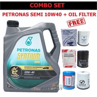 ✾Petronas Syntium 800 10W40 10W-40 Semi Synthetic SNCF Engine Oil 4L + Oil Filter PROTON TOYOTA PERODUA NISSAN HONDA KIA♕