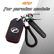HOTOP Perodua Leather Car Key Cover Case MYVI BEZZA AXIA ARUZ ATIVA ALZA Remote Casing Sarung Kunci 