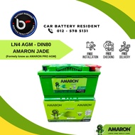 [ Installation Provided ] DIN80L - LN4 AMARON JADE AGM  Car Battery Bateri Kereta MERZ BMW AUDI PORC