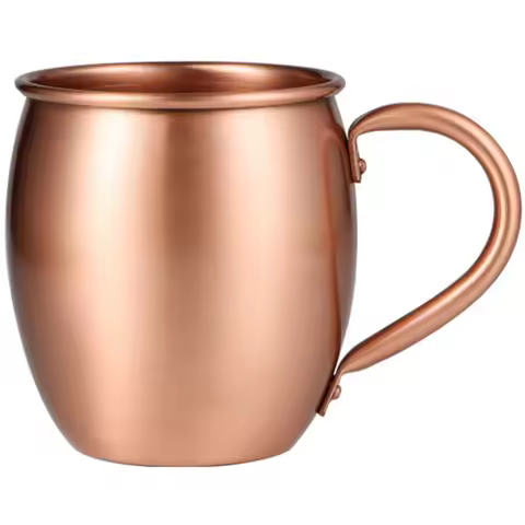 530ML 100% Pure Copper Mug Mug Drum Cup Cocktail Cup Pure Copper Mug Restaurant Bar Cold Drink Cup, 