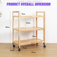 LOFT Design CALIS Solid Wood Trolley-Natural