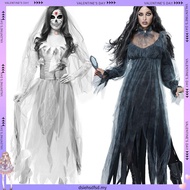 Women Cosplay Halloween Costume Horror Ghost Dead Corpse Zombie Bride Dress doublelift store