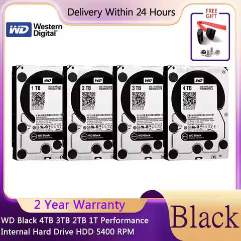 WD Black 4TB 3TB 2TB 1T Performance Internal Hard Drive HDD SATA 64MB Cache 3.5 Inch Suitable For De