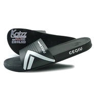 Katzz - Men's Black Slop Sandals Size 36 - 43 Men's Distro Slip On Slide Sandals Comfortable Anti-Sl