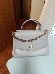🤎Tory Burch  真皮 大象灰色 手提包 斜背包 🎀一口價$1200