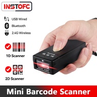 Mini Wireless Bluetooth 1D 2D Portable Barcode Scanner 3 in 1 QR Code 2.4G Connection Pocket Scanner