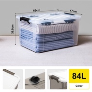 Citylife 84L Stackable Storage Box With Wheels Plastic Storage Box Organizer Large Capacity Containe