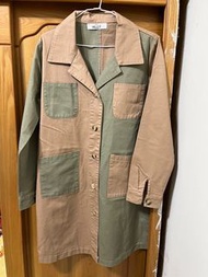Caco 長版 拼接 風衣 外套 長版外套 風衣外套 拼接外套 造型 長版風衣 大衣