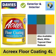 ♞,♘,♙Davies Acreex Rubberized Floor Paint 4 Liters Acreex Reducer Gallon All Colors Floor Coating B