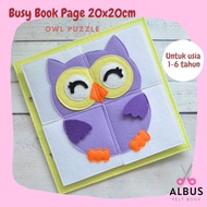 Busy Book Page 20x20cm Puzzle Owl Custom/Busy Book Quiet Book Page Flannel Busy Book/