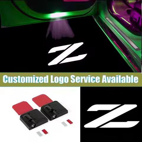 2pcs White Z Logo Car Door Welcome Lights Magnet sensor Laser Shadow Lamp Projector for Fairlady Z Z