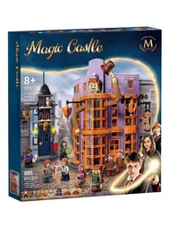 Lego Blocks Potter 76422 Diagon Alley Weasley Magic Trick Workshop Children's Assembly Toy Gift/08 a