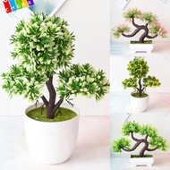 CHAAKIG Small Tree Potted,  Creative Artificial Plants Bonsai, Pot Guest-Greeting Pine Desk Ornaments Garden Simulation Fake Flowers