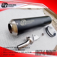 Silencer racingknalpot Original 86 racing exhaust black inlet coating 50 mm 51mm 38mm full stainless