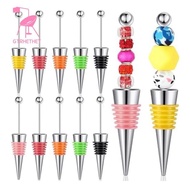 12 Pcs Beadable Wine Stoppers for Wine Bottles Wine Saver Bottle Stopper for Beverage Gifts Holiday Party Wedding Bar