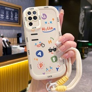 Case For OPPO A94 Reno 5F Reno5 F 5 Lite F19 Pro Phone Cute Duty Color Silicone Shockproof Strap