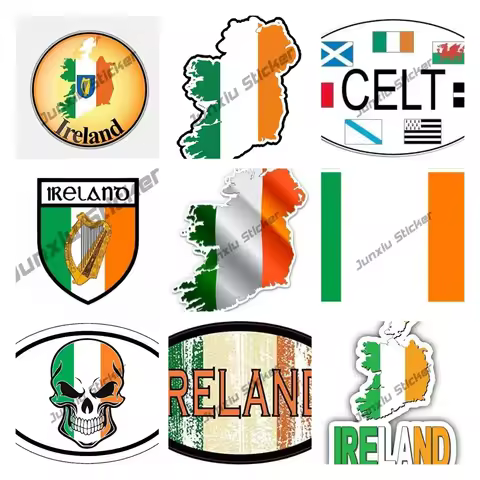 Ireland Flag Decal Sticker Premium Quality Vinyl Car Sticker Ireland Accessories Flag Bike Waterproo