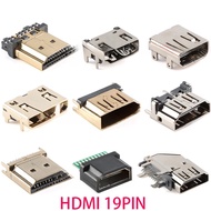 5pcs HDMI HD Interface Connector SMD 19 Pin 19P Vertical Right Angle HDMI Socket Surface Mound PCB R