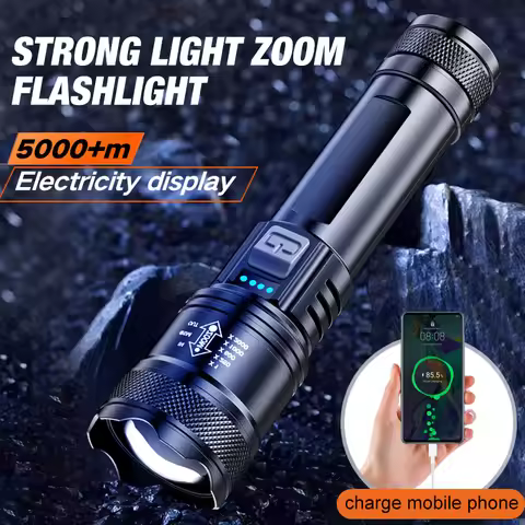 USB Rechargeable Telescopic Zoom LED Flashlight High-power Flashlight Portable Tactical Flashlight S