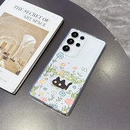 Flower Cat for Samsung 24 FE Case S26 S25 S24 S23 S22 S21 S20 Ultra FE A16 A12 Shockproof Cover Dust
