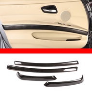 For BMW 3 Series E90 2005-2012 ABS Carbon Fiber Car Interior Door Armrest Side Decoration Strip Trim Cover Refit Accesso