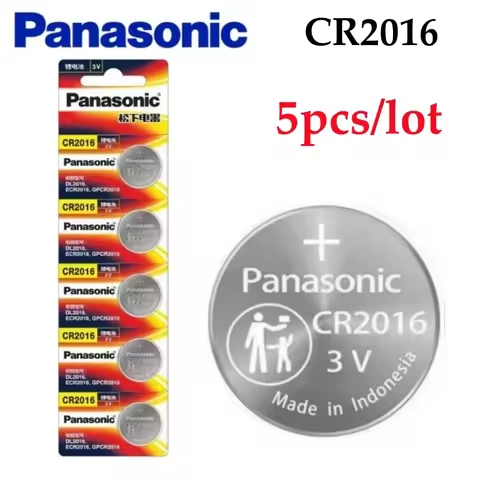 5pcs Original Panasonic CR2016 3V ECR2016 Lithium Battery CR 2016 For Control Watch Motherboard Scal