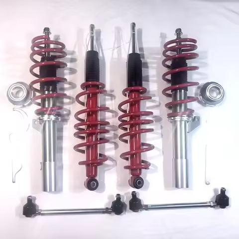 Double Tube Adjustable Coilover Gas Shock Absorber Kit for Volkswagen Golf Mk7 Steel Coil Spring