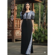 Long Dress Borneo Dress Corak Batik Borneo