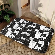 Cute Cartoon Cat Floor Mat Anti-Slip Kitchen Bedroom Handmade Tufted Rug Carpet Living Room Entrance
