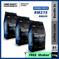 Whey Protein Performa (Bundle) 3kg - One Shot Nutrition Performa Protein Powder - Coffee Latte