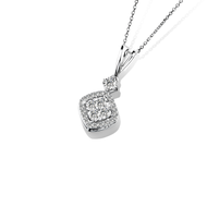 Jubilee Diamond จี้เพชร Rhombus Halo Diamond Pendant เพชรแท้ เพชรน้ำ 99