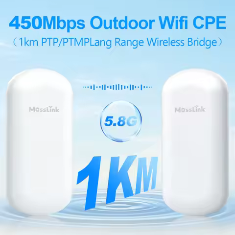 Mosslink 5.8G 450Mbps Outdoor CPE Bridge Wireless Wifi Router AP Repeater Long Range Extender PTP PT