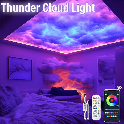 3D Thunder Cloud Lights LED for Ceiling Cloud Multicolor Lights Lightening Cloud Kit Cotton for Game