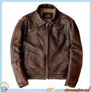 RETRO JACKET MOTORCYCLE Leather Slim Cow Leather AK77