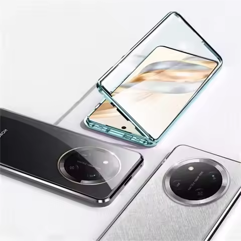 360 Full Case For Honor X9C Smart 5G Case Double Sided Magnetic Adsorption Metal Tempering Glass Cov