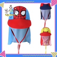 【QIC✨】Baby Kid Swimming Cap Cartoon UV Protection Neck Flap Fishing Sun Hat for 2-10 Years Boy Girl