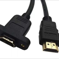 紅舖子 全銅HDMI公對母線 鎖面板HDMI延長線 帶耳朵螺母30/60CM 1.5米