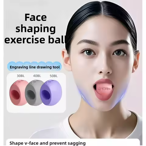 Facial Yoga Trainer Silicone Chewing Ball Jawline Exerciser Face Muscle Toner Double Chin Reducer Me