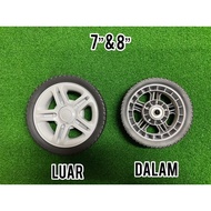 LAWN MOWER - 7"/8" WHEEL C/W BEARING (TAYAR MESIN RUMPUT TOLAK)