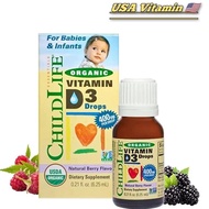 ChildLife / Child Life Organic Vitamin D3 Drops Natural Berry 400 IU