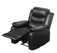 Kawa [ส่งฟรี] โซฟา Recliner ปรับนอน รุ่น Mio หนัง PVC กันน้ำ กันฝุ่น เช็ดทำความสะอาดได้ง่าย ไม่แข็งกระด้าง-หนังสีดำ