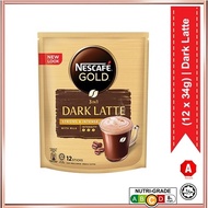 NESCAFE GOLD DARK LATTE COFFEE 12 X 34G