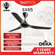 DEKA SX65 65" 3 Blades AC Motor with 4 Speeds Remote Control DEKA Ceiling Fan Kipas Siling