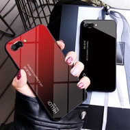 Oppo R11 R11s R9 R9s Plus Case Gradient Color Tempered Glass Case Cover Hard Casing